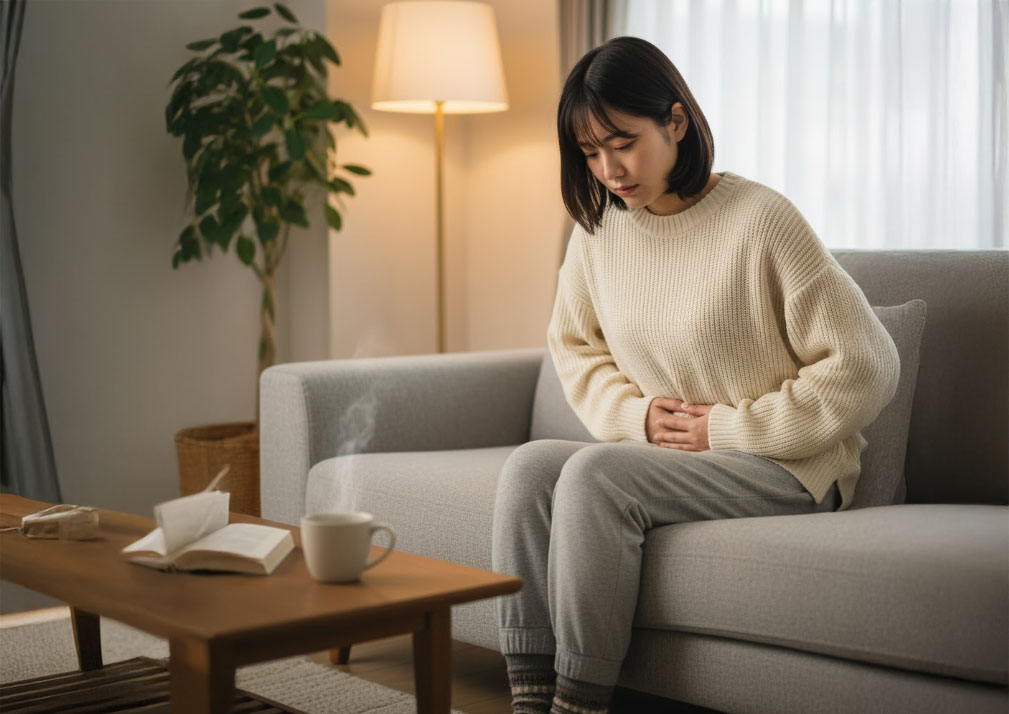 お腹が張って痛いのはなぜ？