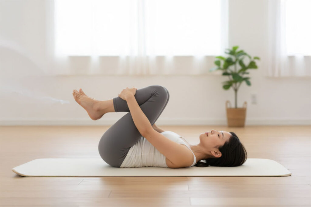 赤ちゃんのポーズ（ガス抜きのポーズ）