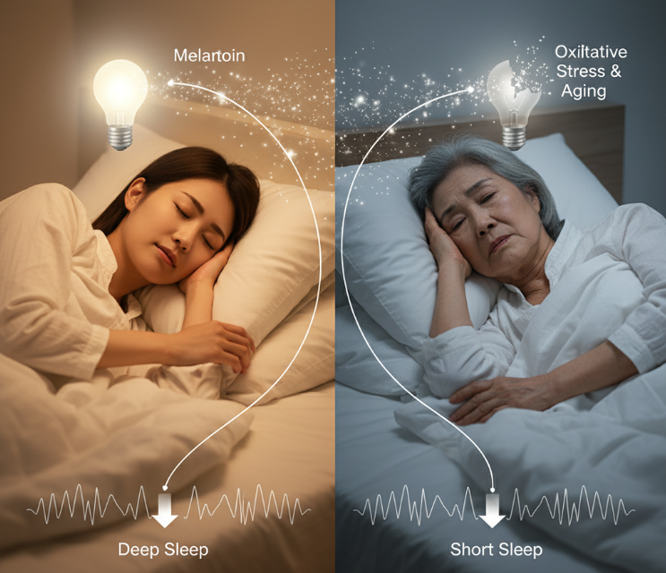 睡眠と老化に関わるメラトニンの働き