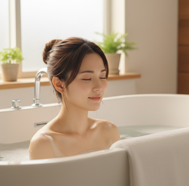 お風呂上がりの直後は皮膚の温度が下がるのを待つ